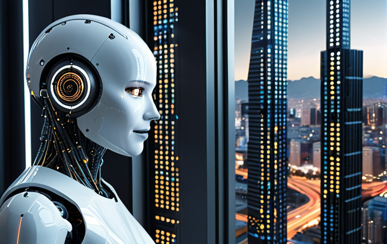 **Data Security in Robotic Counseling:** A futuristic cityscape with encrypted data streams flowing around a counseling robot. Focus on themes of privacy, security, and anonymity, perhaps using visual metaphors like locked vaults or blurred faces.