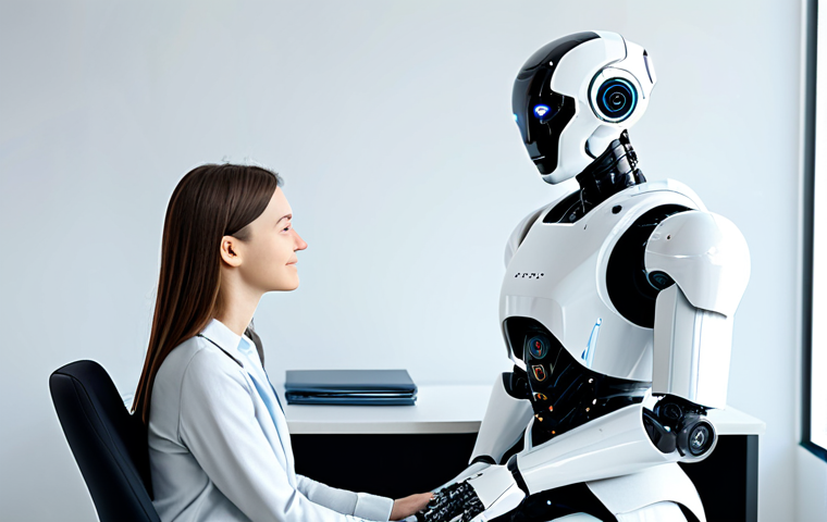 **
"A professional-looking robot psychologist, fully clothed in a modern and minimalist office setting, interacting with a young woman who is sitting comfortably on a chair. The robot has a friendly digital face. Background shows a calming pastel color scheme. Safe for work, appropriate content, fully clothed, professional, perfect anatomy, natural proportions, modest, family-friendly. High quality render."
**