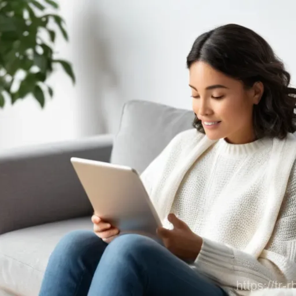로봇 심리상담의 정서적 지지 시스템 - **Prompt:** A young adult, in their mid-20s, sits comfortably on a plush, modern sofa in a brightly ...
