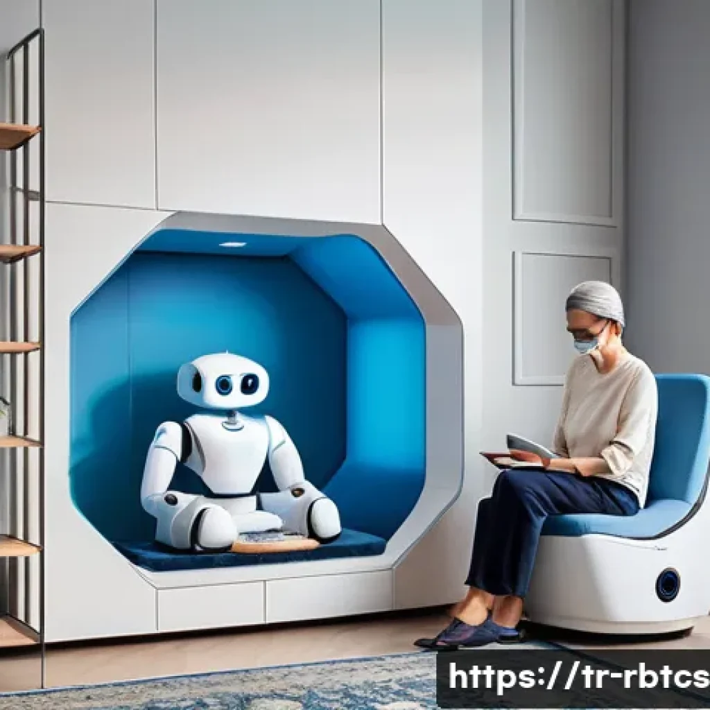 로봇 심리상담과 성격 유형 분석 - A modern therapy room in Istanbul featuring a friendly social robot engaging empathetically with a m...