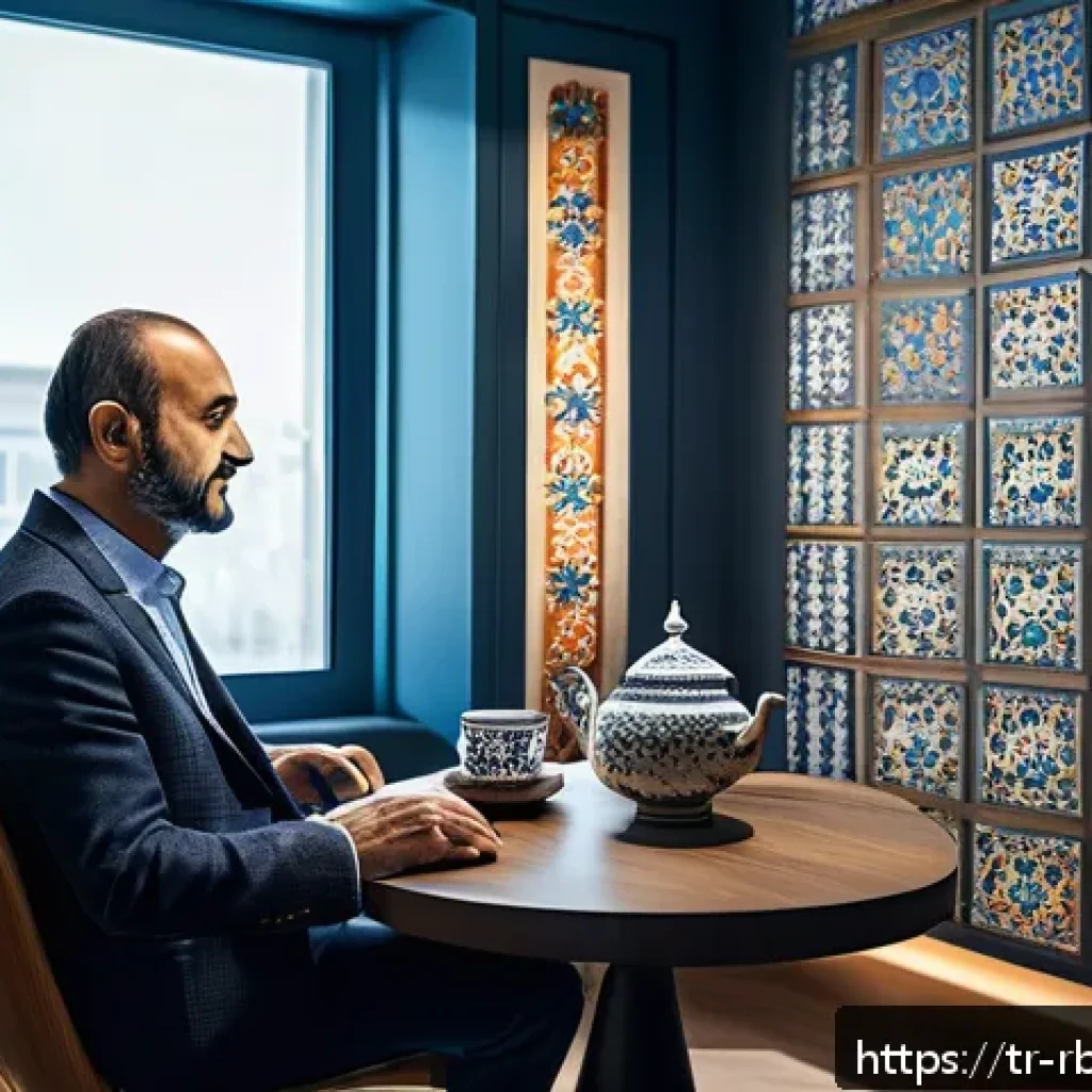 로봇 심리상담의 기술적 과제 - A futuristic, sleek robot psychologist sitting in a modern therapy room with Turkish cultural elemen...