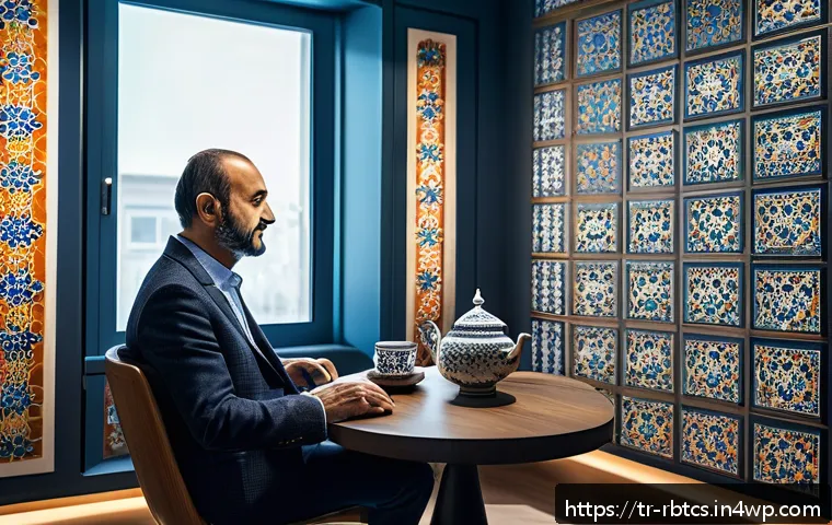 로봇 심리상담의 기술적 과제 - A futuristic, sleek robot psychologist sitting in a modern therapy room with Turkish cultural elemen...