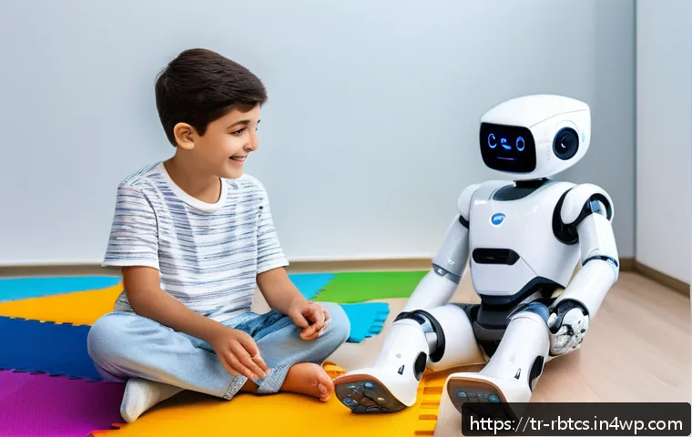 로봇 심리상담의 사례 기반 접근법 - A warm, inviting therapy room in a modern Istanbul clinic featuring a friendly humanoid robot intera...