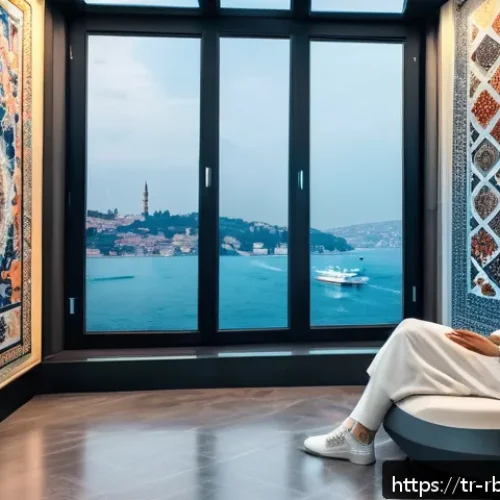 Home 33 로봇 심리상담의 기술적 접근 방식 - A futuristic therapy room in Istanbul featuring a sleek humanoid robot therapist sitting across from...