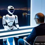 Home 18 로봇 심리상담의 혁신적인 치료 기법 - A futuristic therapy room in Istanbul featuring a humanoid robot therapist with a friendly, empathet...