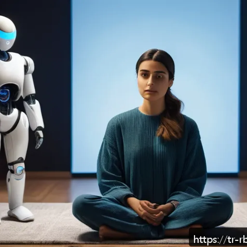 로봇 심리상담의 고객 맞춤형 솔루션 개발 - A modern therapy session scene featuring a young Turkish adult woman sitting comfortably in a cozy, ...