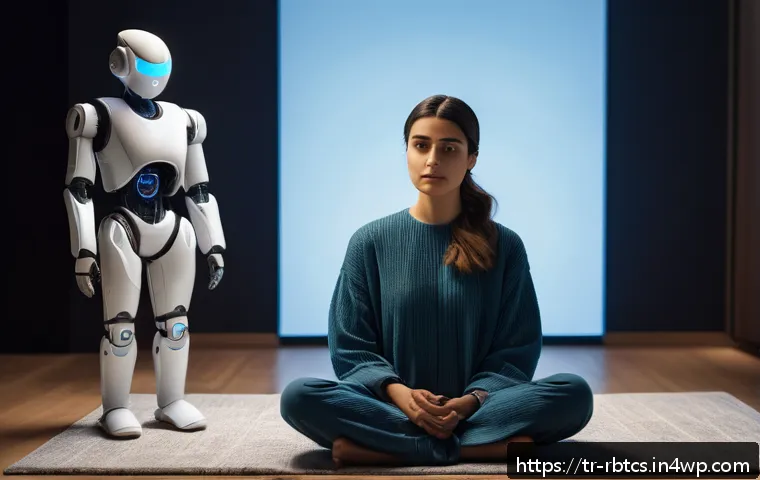 로봇 심리상담의 고객 맞춤형 솔루션 개발 - A modern therapy session scene featuring a young Turkish adult woman sitting comfortably in a cozy, ...